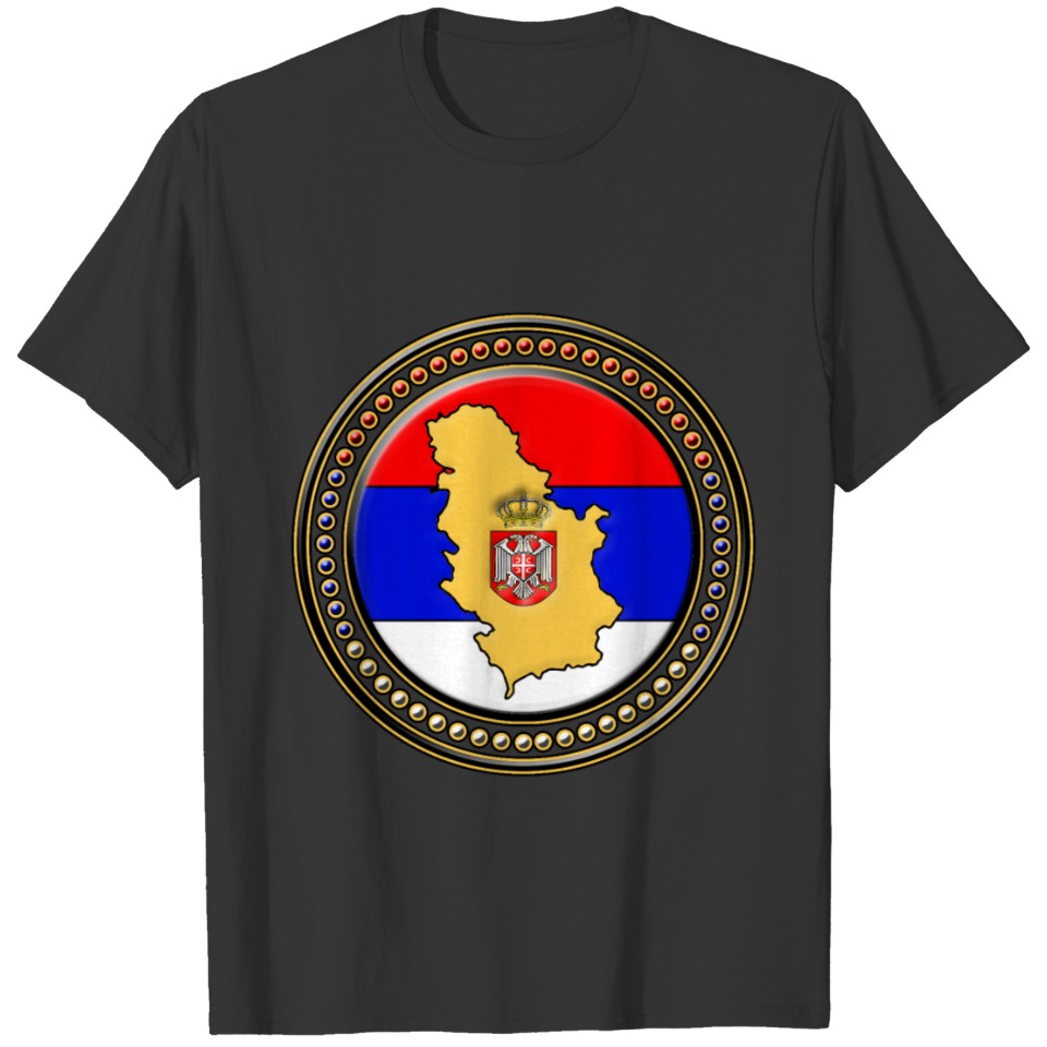 Serbia Flag Map T-shirt