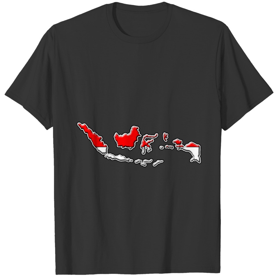 Indonesia flag map T-shirt