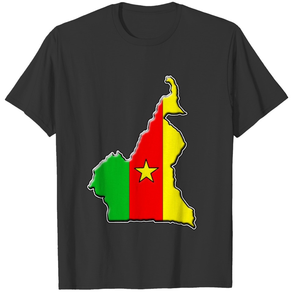 Cameroon flag map T-shirt