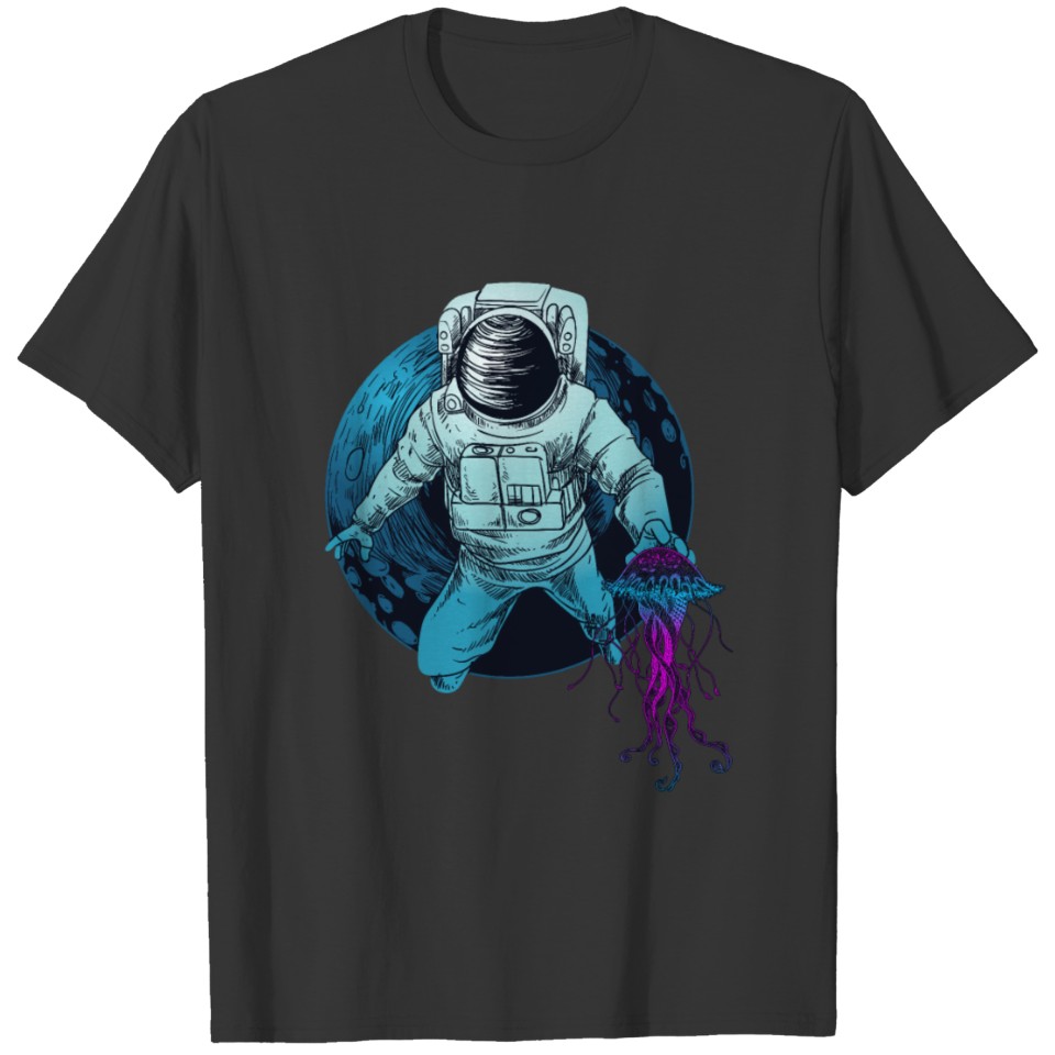 Space Astronaut Funny Underwater Diver Jellyfish T-shirt