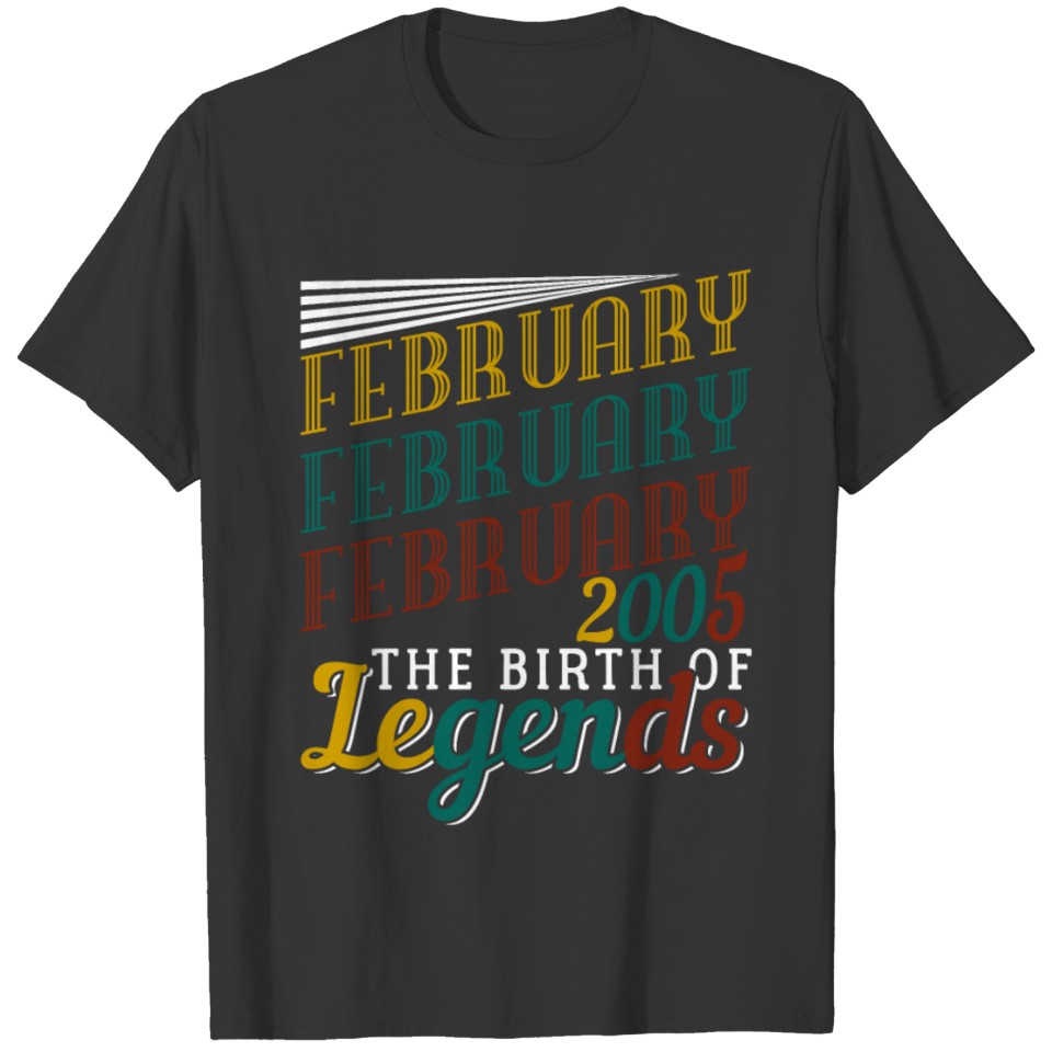February 2005 Legend Birth Cool Vintage Gift T-shirt