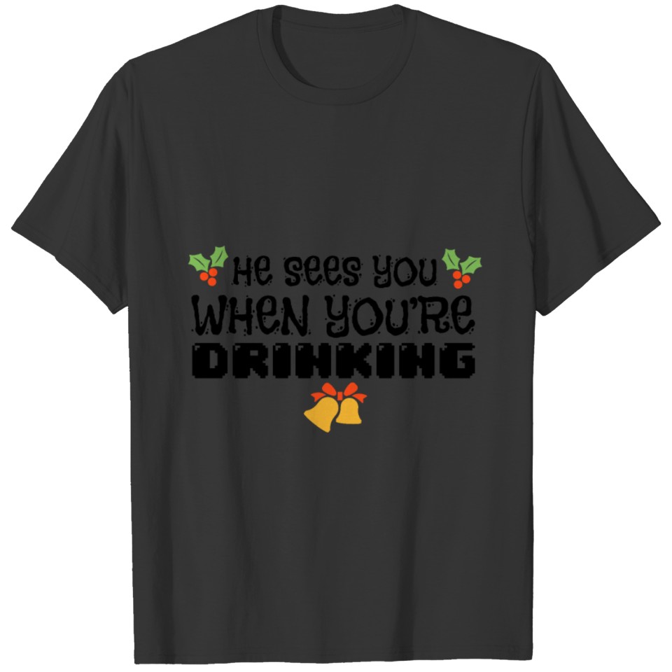 Christmas party alcohol mistletoe beer gift T Shirts