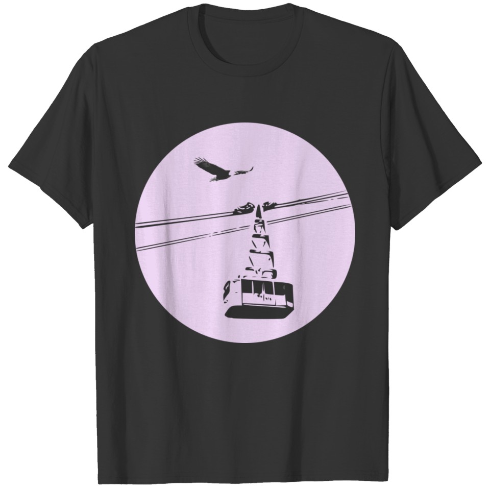 Gondola / cable car with eagle purple T Shirts