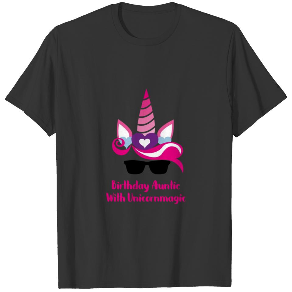 Unicorn Birthday Auntie Rainbow Shirt Gift T-shirt