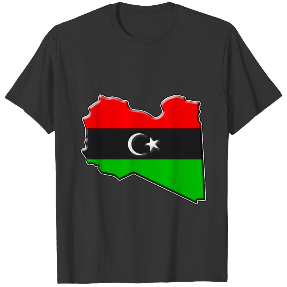 Libya Flag Map T-shirt