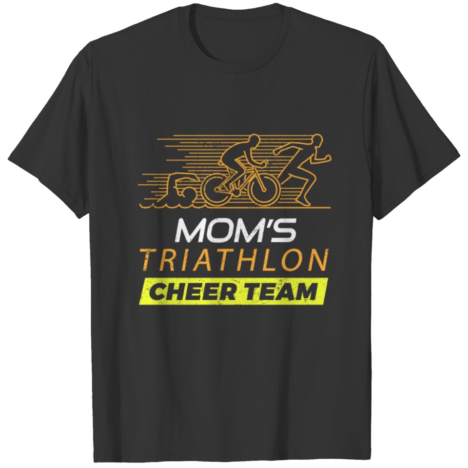 Moms Triathlon Supporters Family Cheer T-shirt