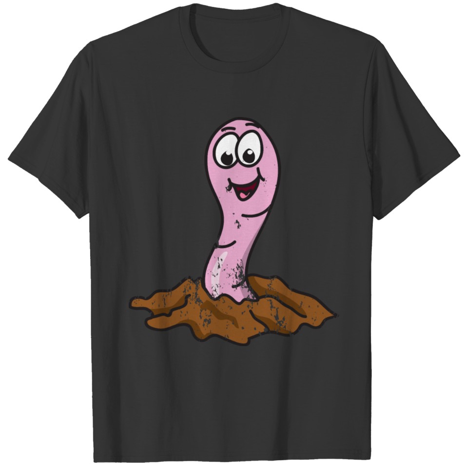 Retro Vintage Grunge Style Earthworm T-shirt