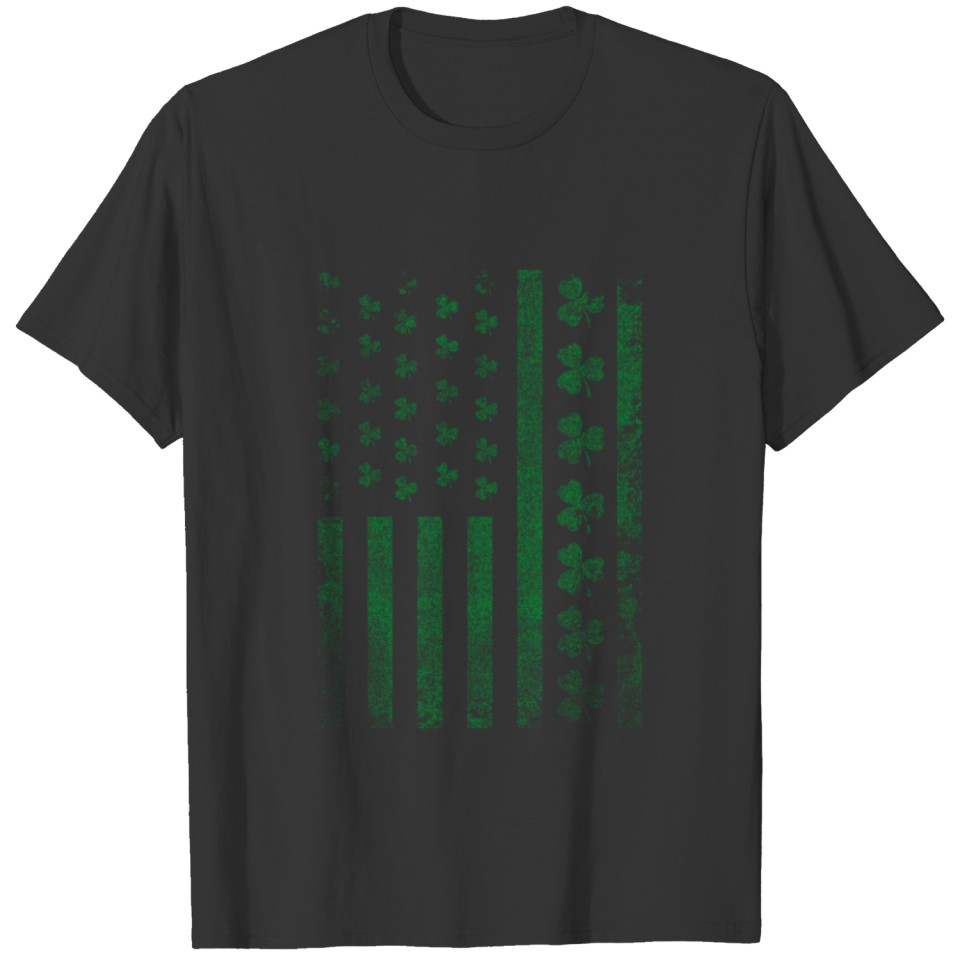 St. Patrick's Day USA America flag T-shirt