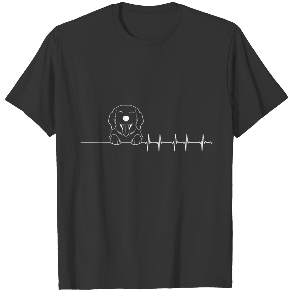 Golden Retriever love heart rhythm dog gift T-shirt