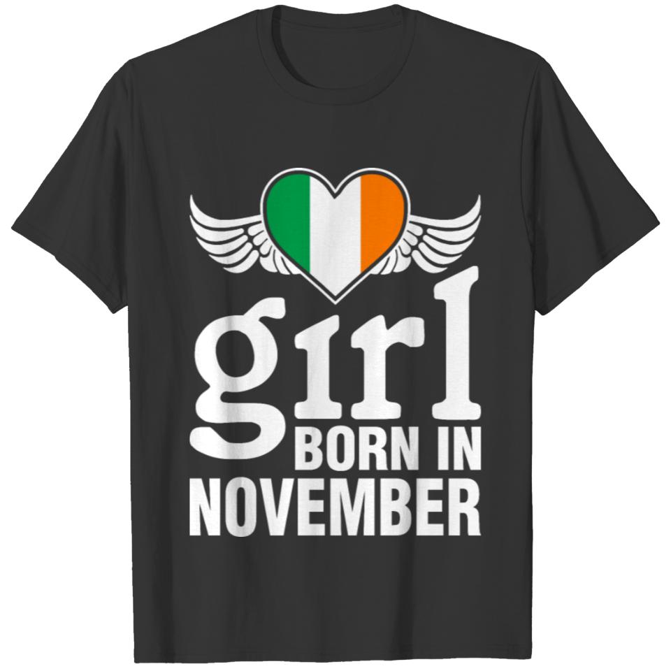 Irish Girl Born In November T-shirt