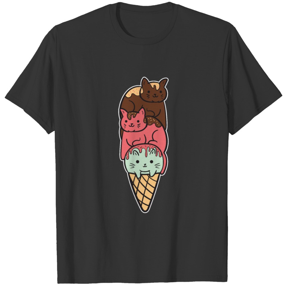 Cute Kittens/ Creamy Dessert/ Yummy Ice Cream Cone T-shirt