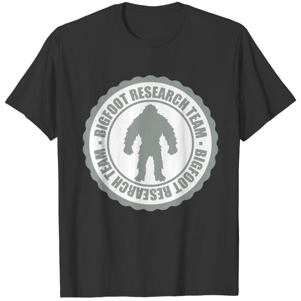 stamp bigfoot research team silhouette comic yeti T-shirt