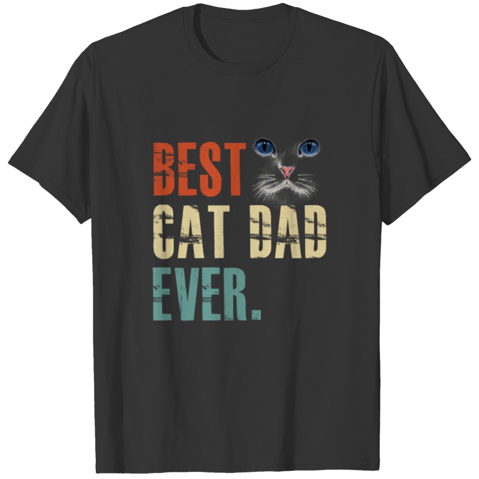 Retro Best Cat Dad Ever T-shirt