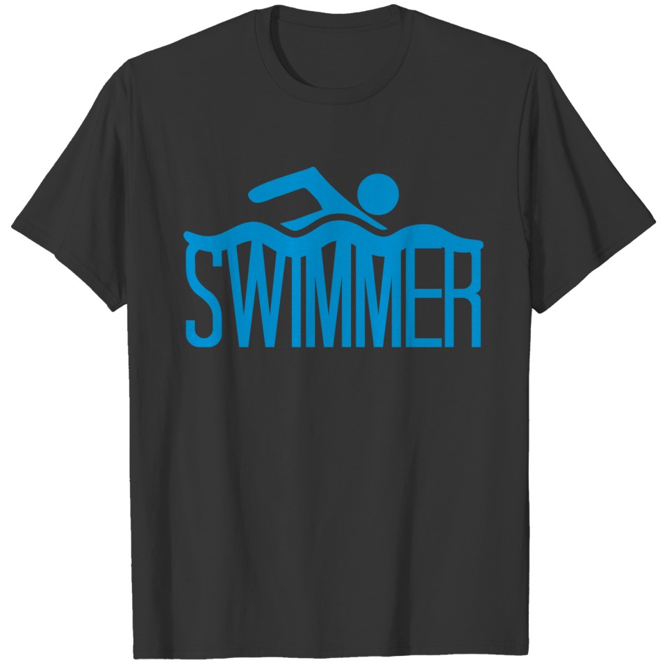 cool swimmer logo design swimming pictogram bathin T-shirt