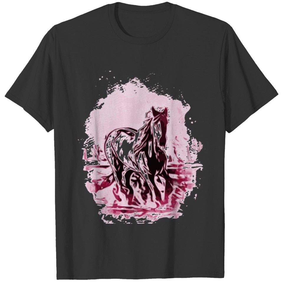 pink fashion horse pferd animal free 2reborn T-shirt