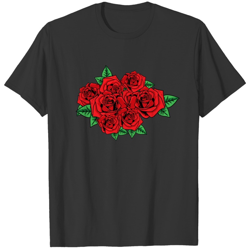Roses Fantasy Flower Valentin Love Marry Gift T-shirt