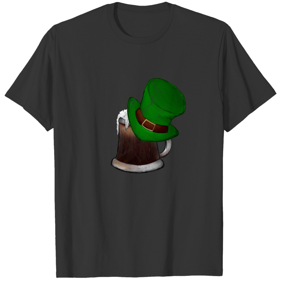 St Patrick's Day Dark Beer Dry Stout Top Hat Gift T-shirt