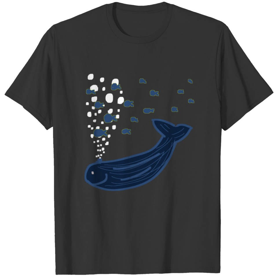 Whale with fishes T-shirt