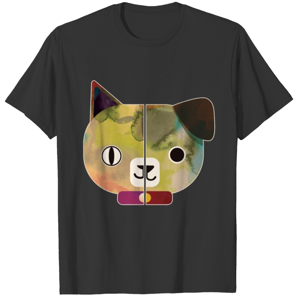 Cat Dog Cute Animal Pet Kitty Twin Robot T Shirts
