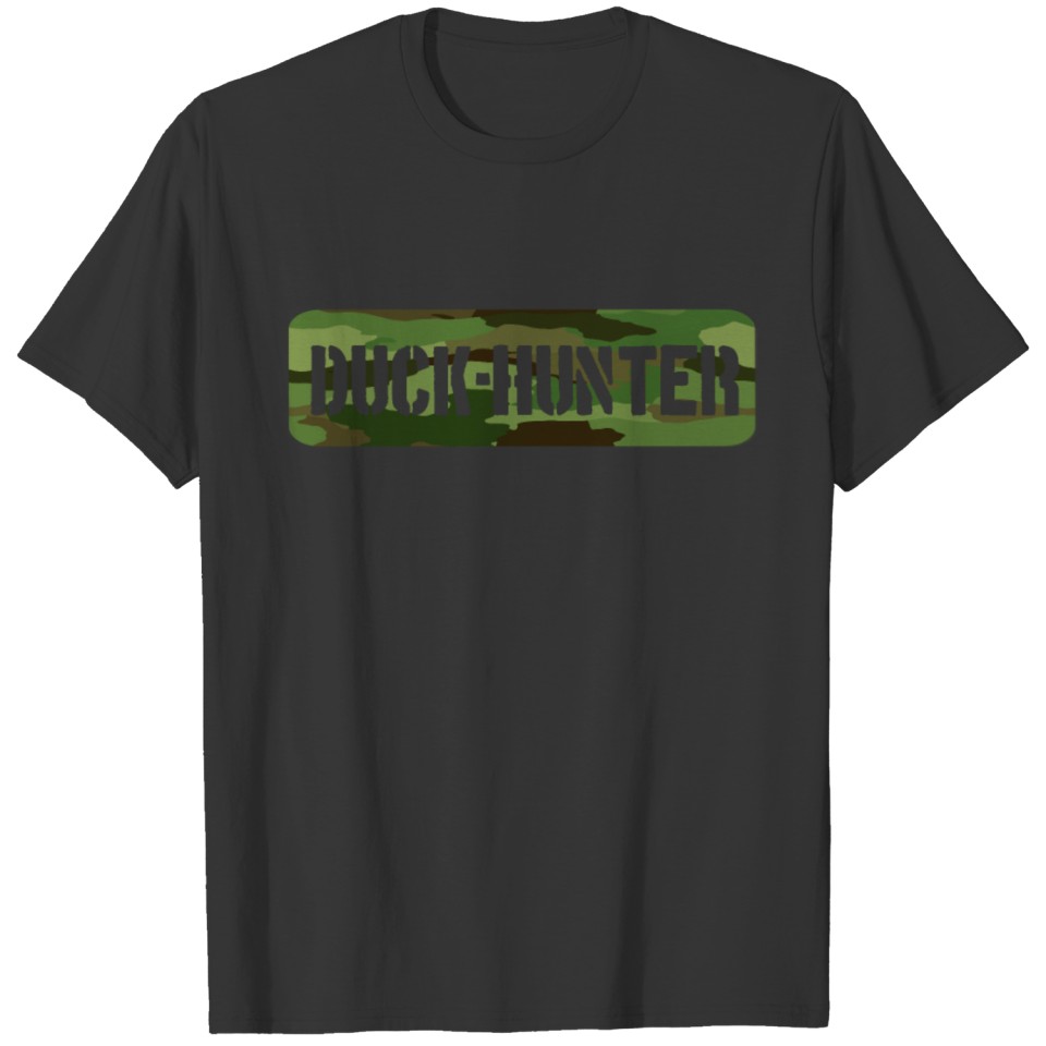 DUCK HUNTER in Camouflage Shield Design T Shirts
