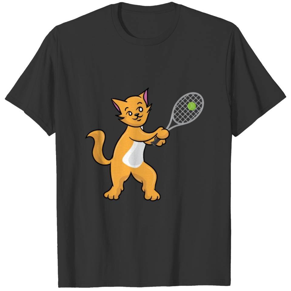 Cat is playing Tennis Funny cat picture gift T-shirt