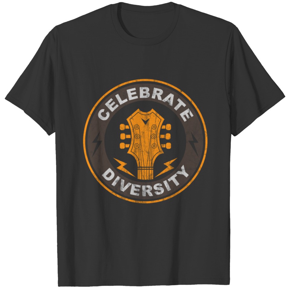 Guitarist Celebrate Diversity Guitar T-Shirt T-shirt