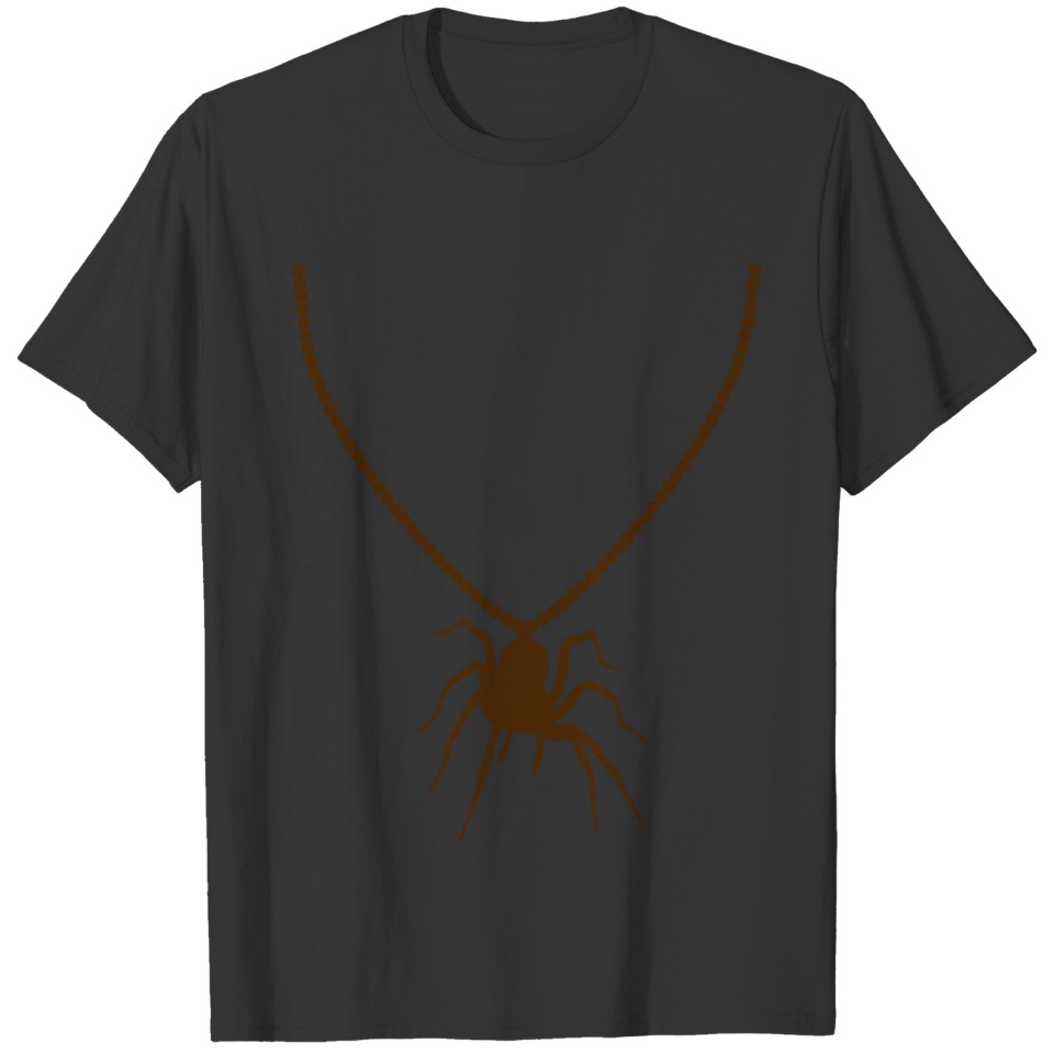 beautiful golden necklace jewelry spider bird spid T-shirt