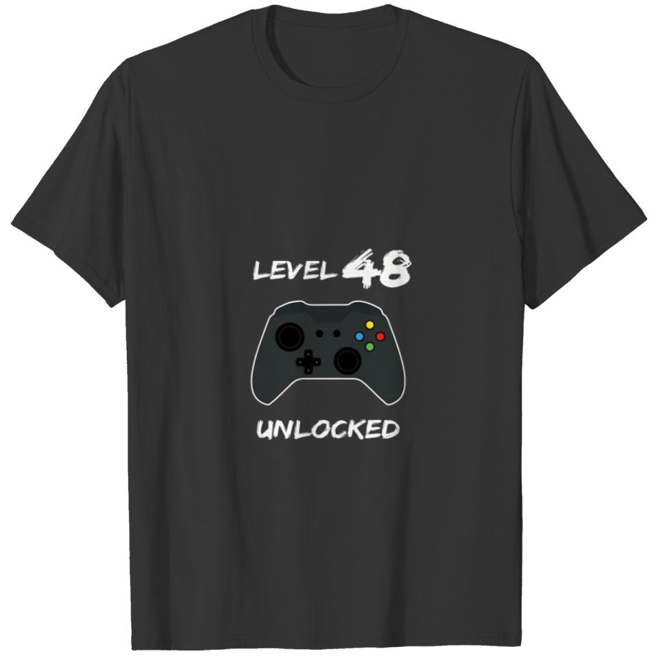 48 years Level Unlocked Birthday Games Nerd RPG T-shirt