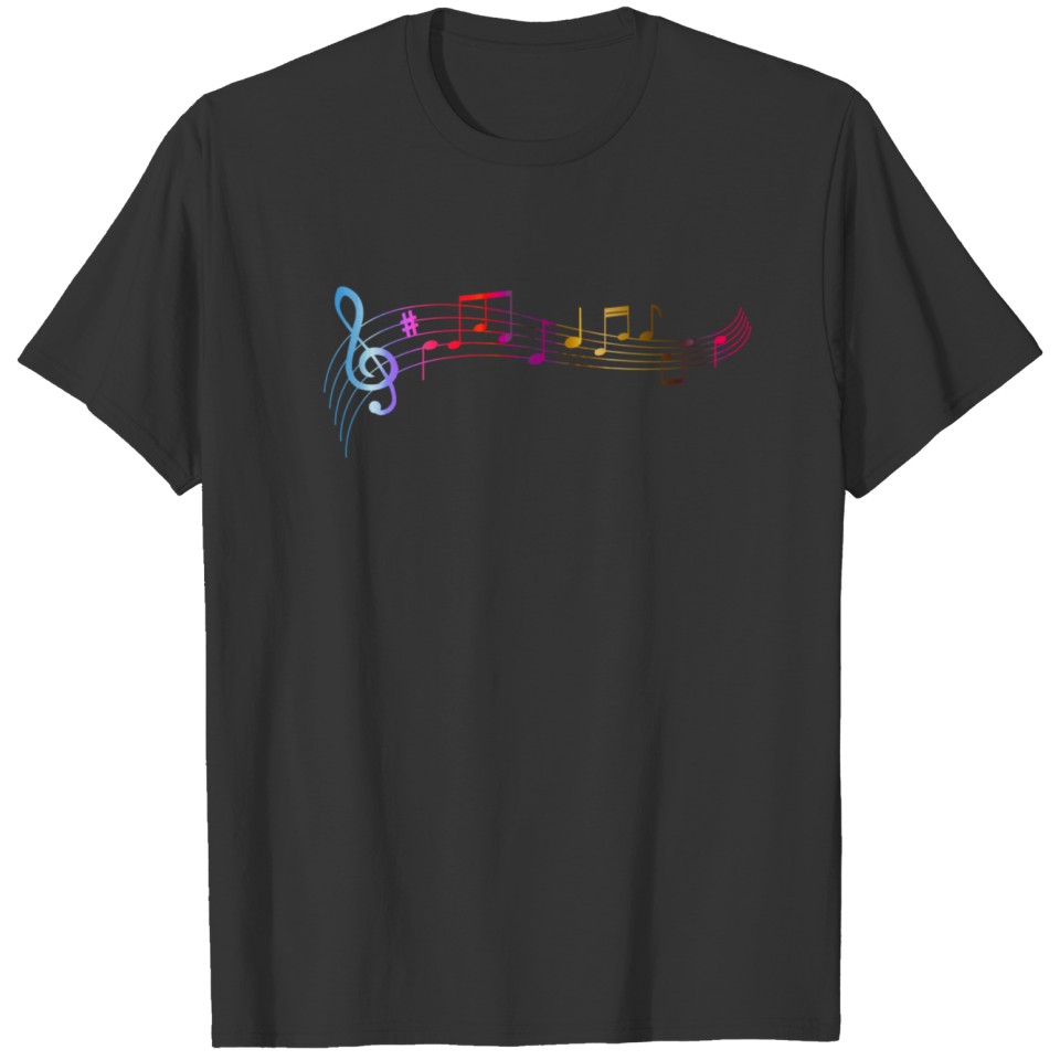 MUSICAL SYMBOLS COLORFUL T-shirt