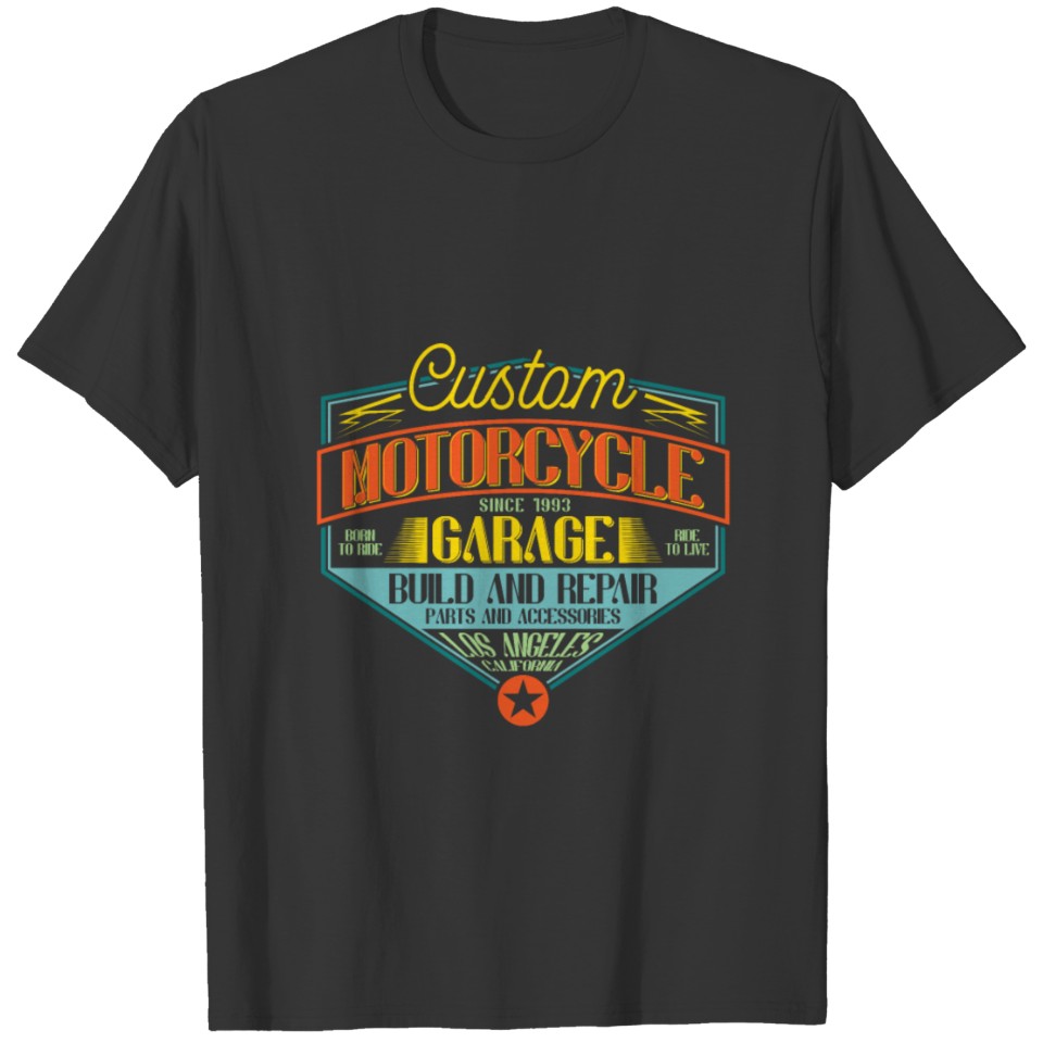 Custom motorcycle. Garage. Build and repair T-shirt