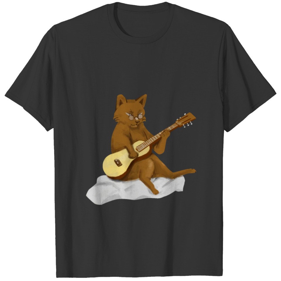 Cat Kitty Kitten Acoustic E-Guitar Ukulele Gift T-shirt