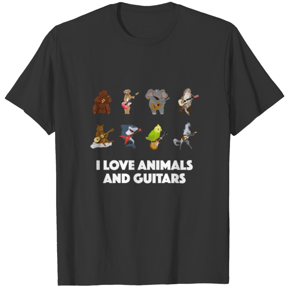 Animal Pet Acoustic E-Guitar Ukulele Musician Gift T-shirt