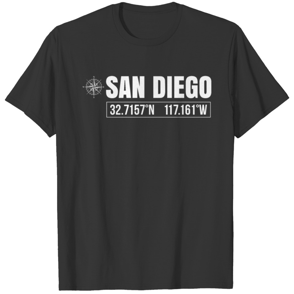 San Diego City Coordinates Souvenir USA Travel T-shirt