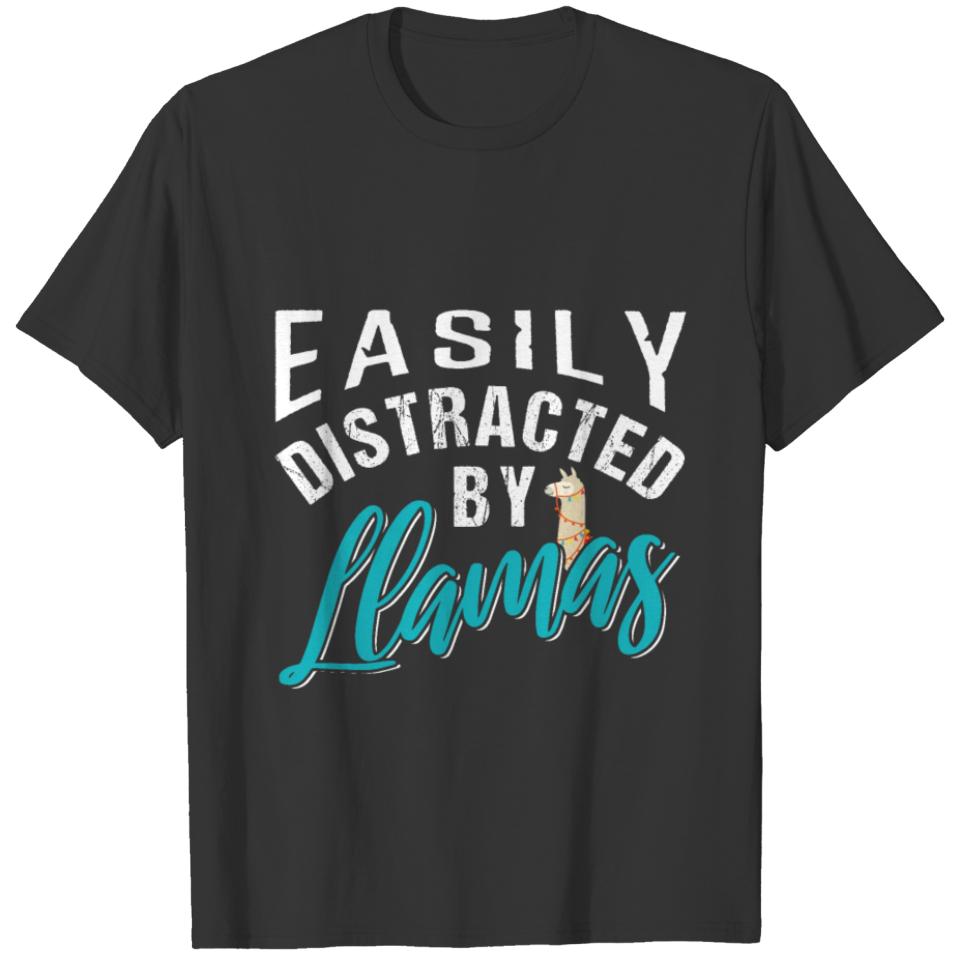 Easily Distracted By Llamas T-shirt