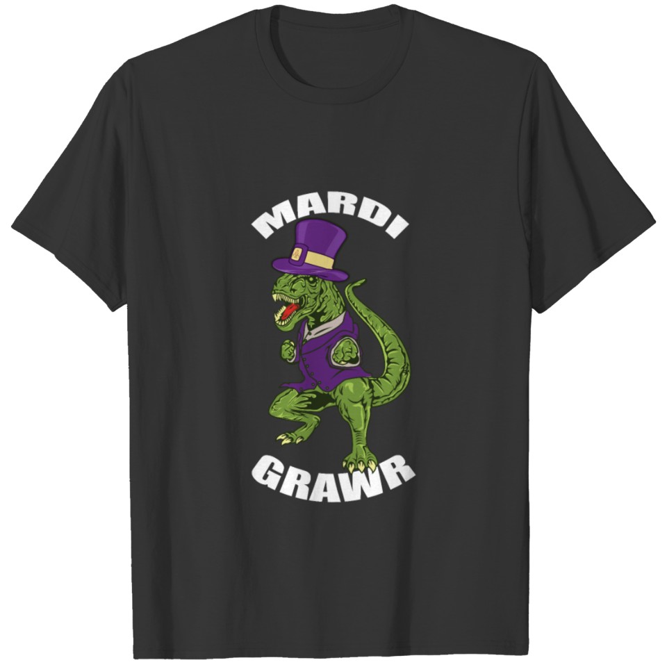 Mardi Gras Dino Tyrannosaurus Rex T-Rex Gift T Shirts