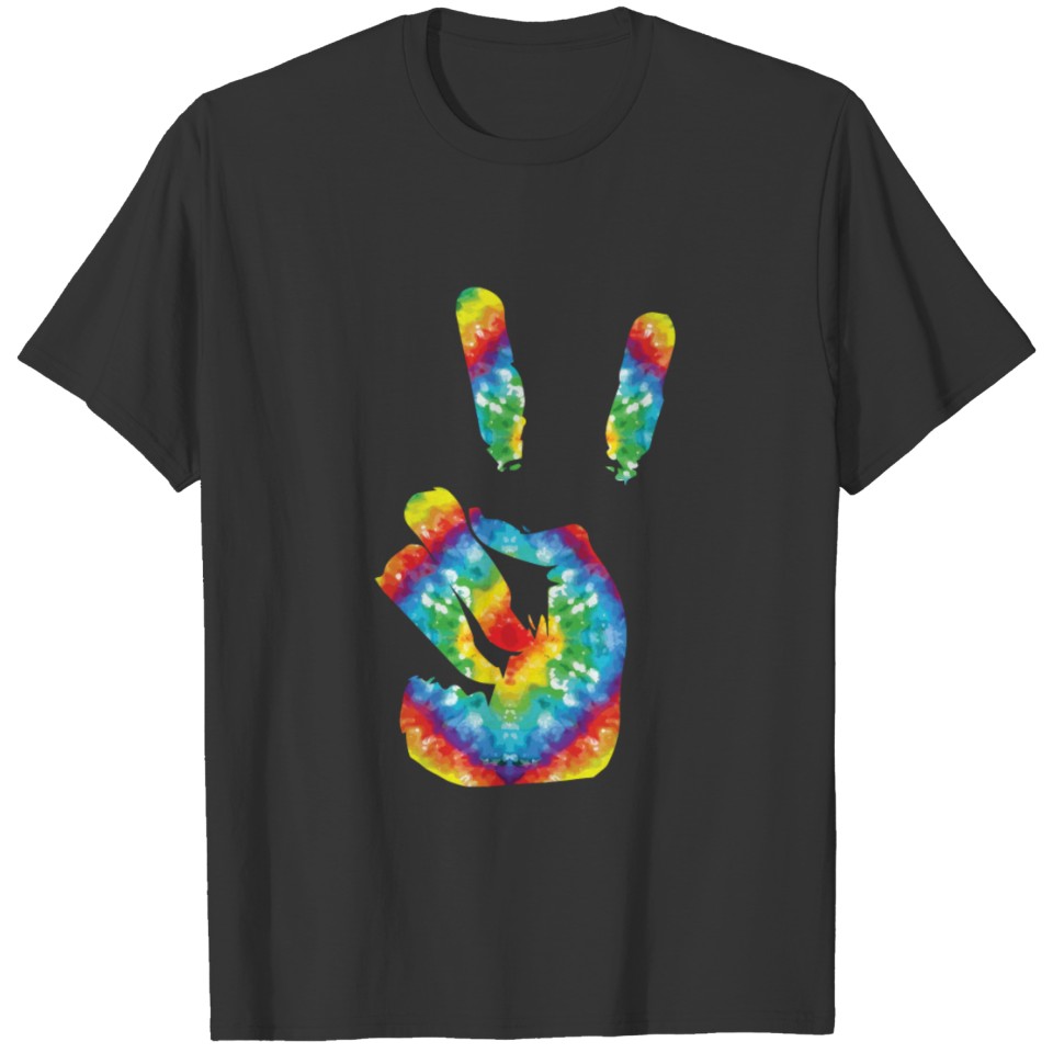 Peace Hand Tie Dye Cool T Shirts