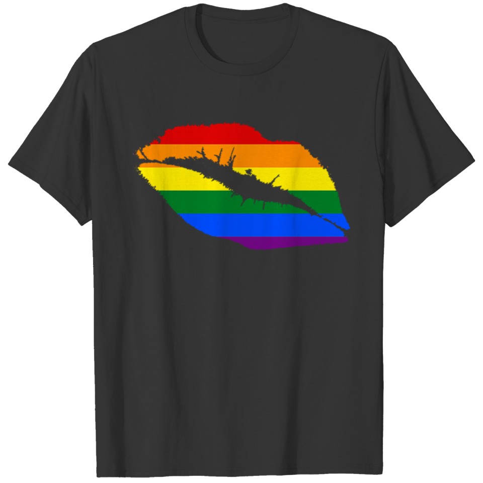 Rainbow Lips LGBT Lips GAY Pride Lips T-shirt