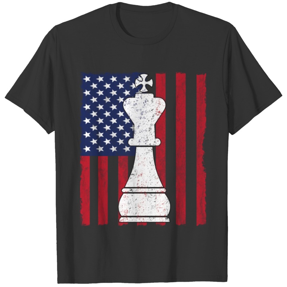 Chess King USA Flag Design T-shirt