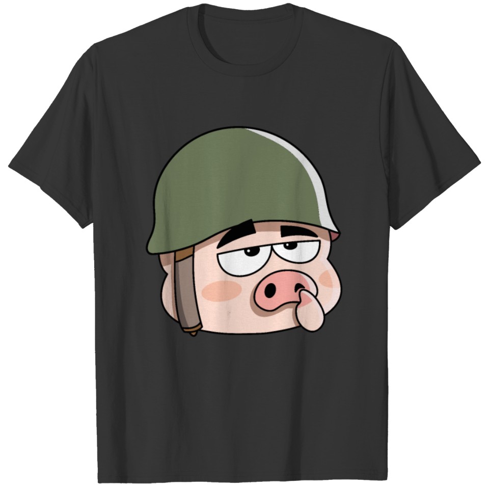Funny military tank Soldier pig piggy combat gift T Shirts