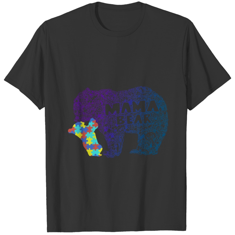 Autism Mama Bear Autistic Child Awareness Day Gift T-shirt
