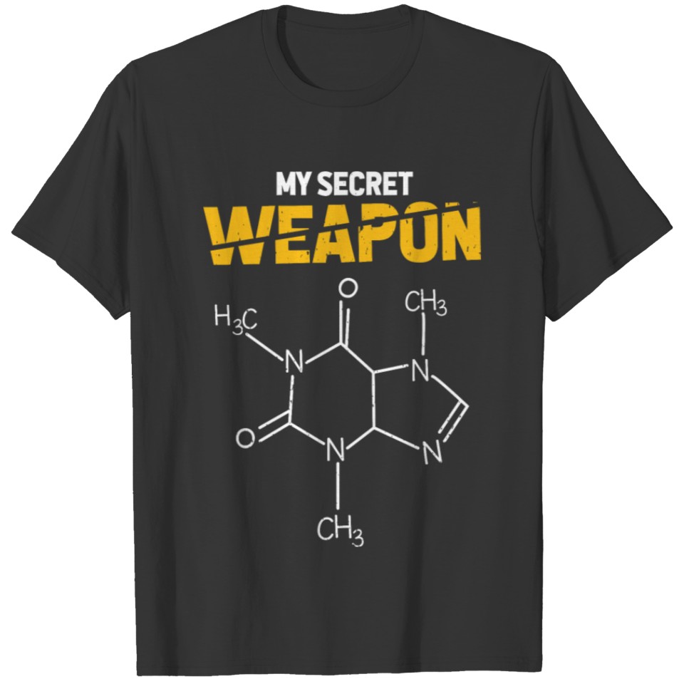 Caffeine Dependence Coffee Molecule Weapon T-shirt