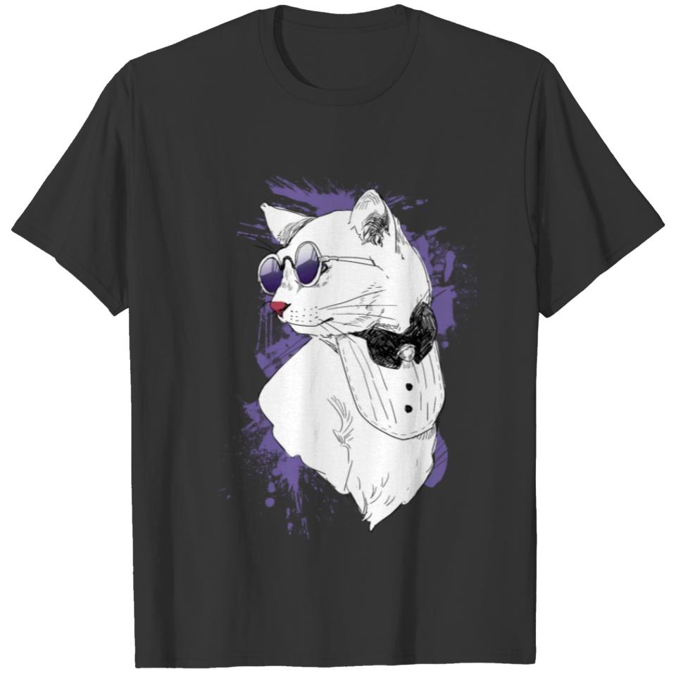 Cool hipster cat with sunglasses. Very nice motive T-shirt