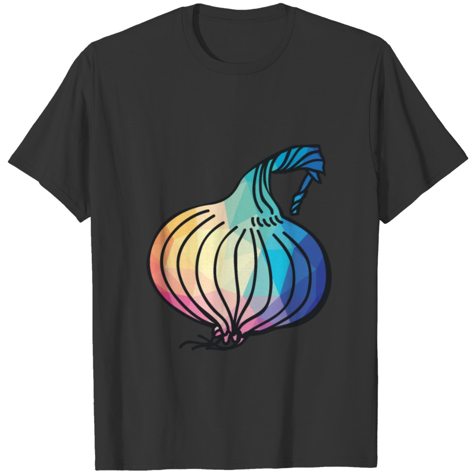 Low Poly Onion T Shirts Vegetarian and Fruit Lover