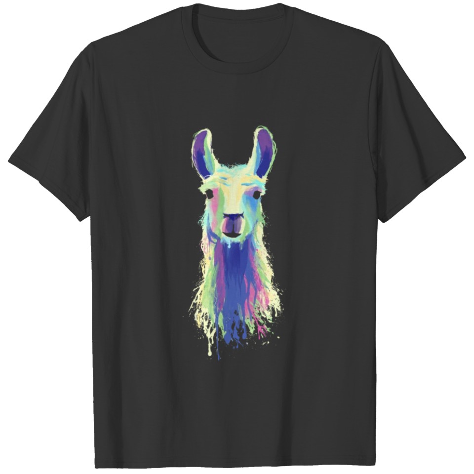 Splash Neon Llama Gift Llama Alpaca Hipster T-shirt