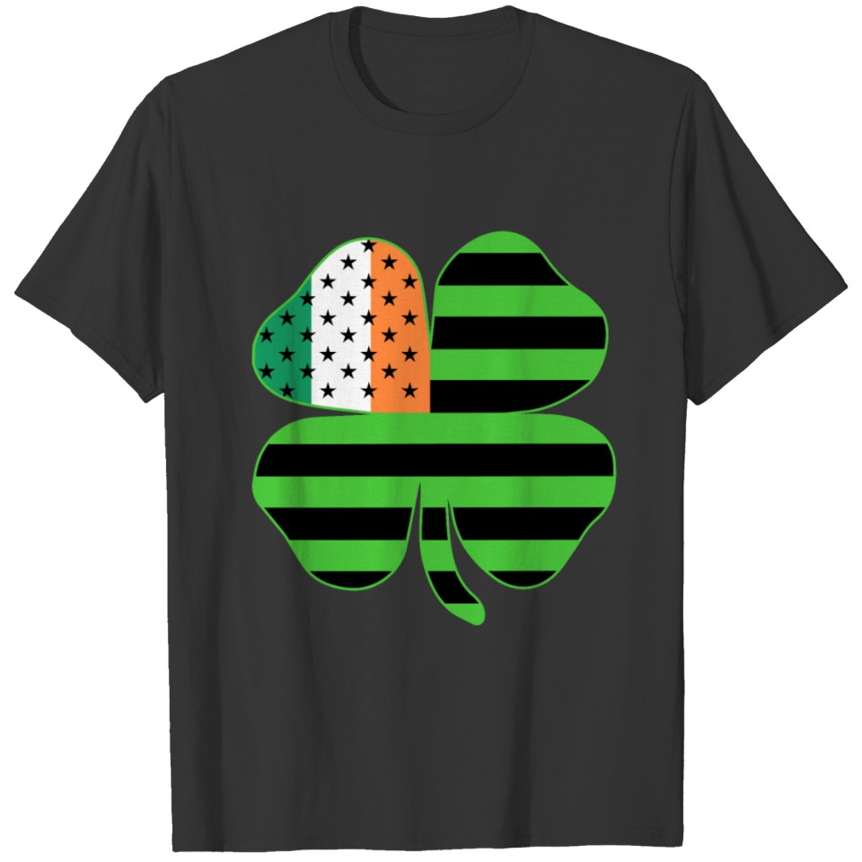 Irish American Flag Shamrock Clover St Patrick's T-shirt