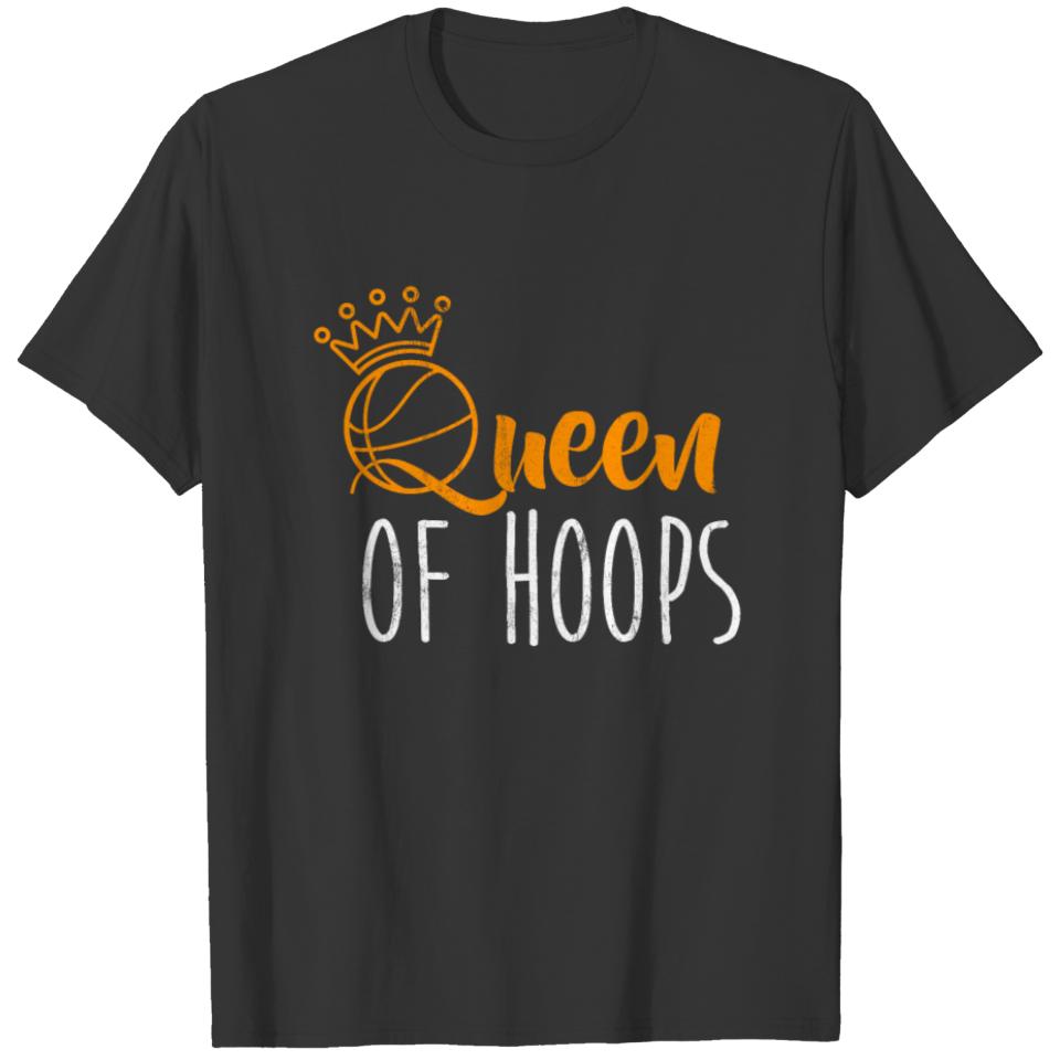 Basketball Girls Teens Women Queen Of Hoops Gift T-shirt