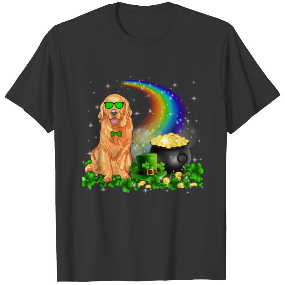 Golden Retriever Patricks Day Funny Dog Lover T-shirt