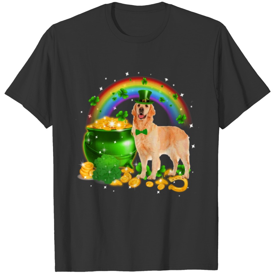 Golden Retriever Patricks Day Shirt Funny Dog T-shirt