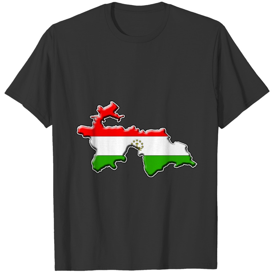 Tajikistan Flag Map T-shirt