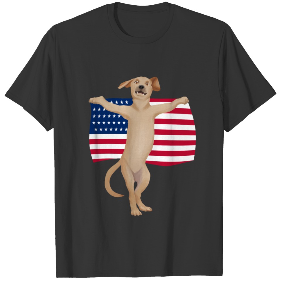 Labrador Dog Independence Day 4th of July Gift T-shirt